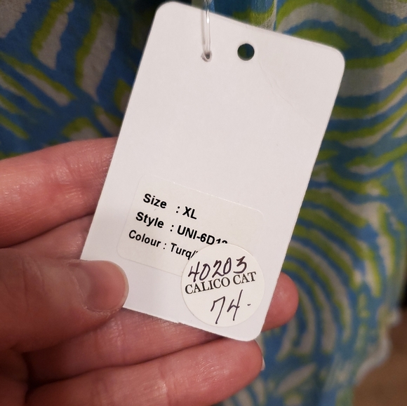 Tropical Sheer Button-Up Blouse - Picture 9 of 12